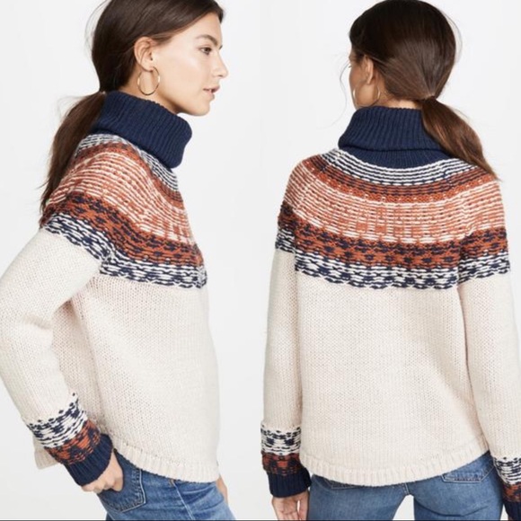 NWT Madewell Brookdale Fair Isle Turtleneck Sweater - Picture 6 of 11